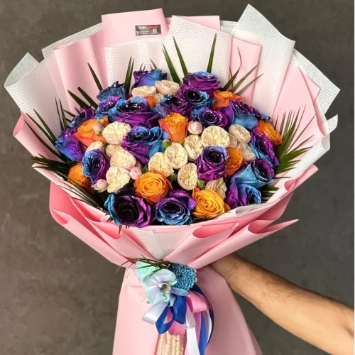 19 Karışık Renk Gerbera Buketi